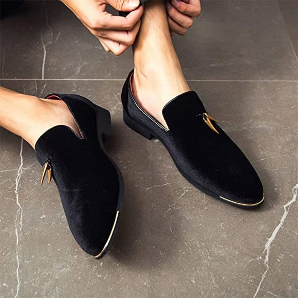 NXM Men's Metallic  Slippers Flats Velvet Loafers NWOT